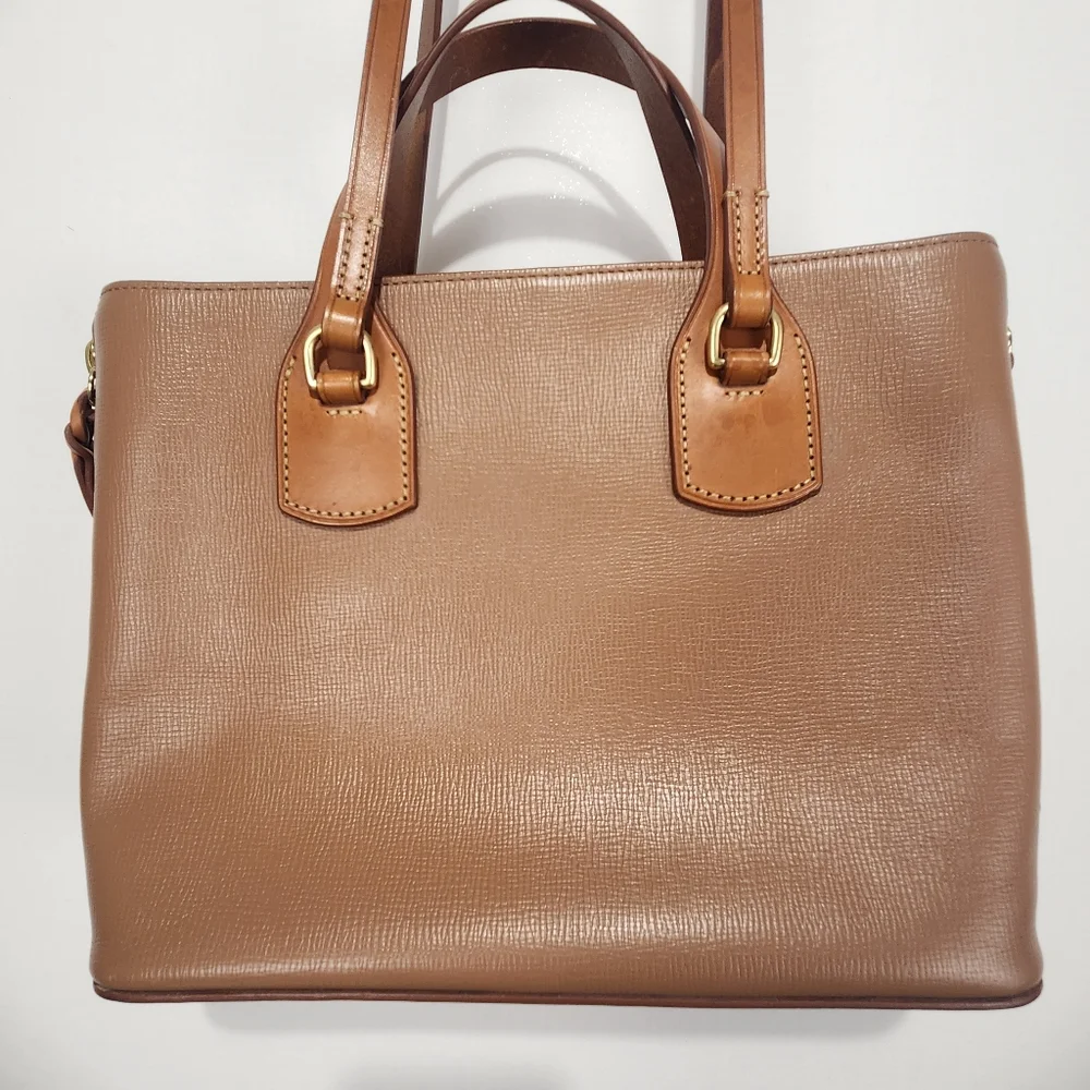 Dooney & Bourke Morgan Saddle Tan Leather Handbag With Coin Wallet